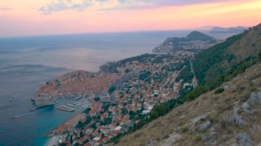 Hava manzaralı Dubrovnik eski kasabası