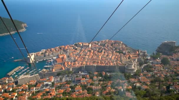 Vista panoramica dalla funivia di Dubrovnik, Croazia — Video Stock