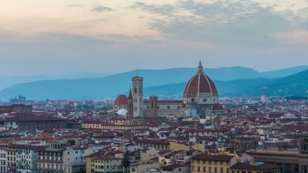 Sunset Time Lapse of Florence Skyline Olaszországban — Stock videók
