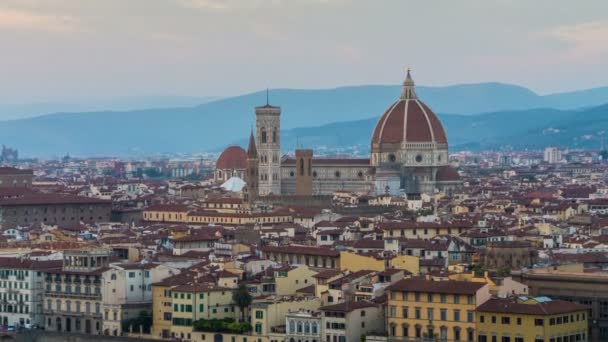 Hora do pôr do sol Lapse de Florença Skyline na Itália — Vídeo de Stock