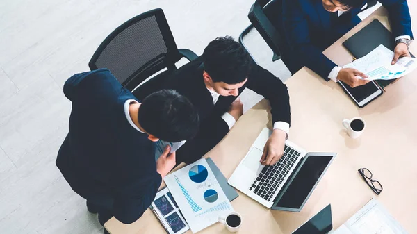 Affärsmän Gruppmöte Fotograferade Från Top View Office Yrke Affärskvinnor Affärsmän — Stockfoto