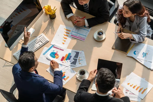 Reunión Del Grupo Gente Negocios Desde Vista Superior Oficina Profesión —  Fotos de Stock