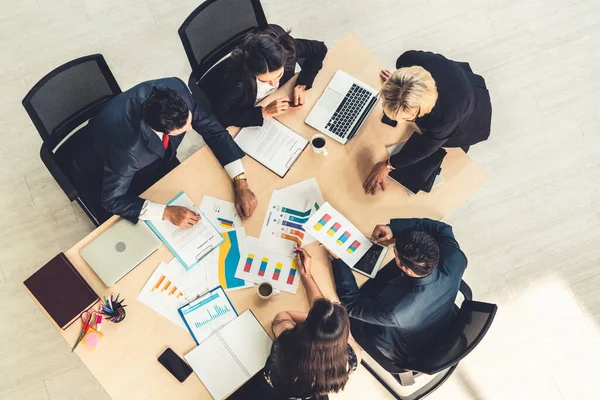 Reunión Del Grupo Gente Negocios Desde Vista Superior Oficina Profesión —  Fotos de Stock