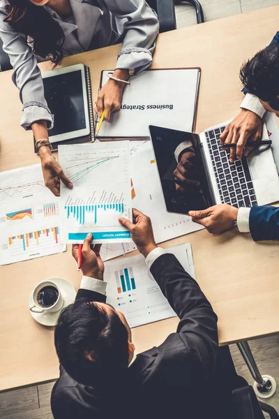 Reunión Del Grupo Gente Negocios Desde Vista Superior Oficina Profesión — Foto de Stock