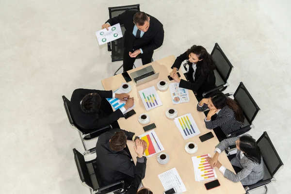 Treffen Der Geschäftsleute Von Oben Büro Beruf Geschäftsfrauen Geschäftsleute Und — Stockfoto