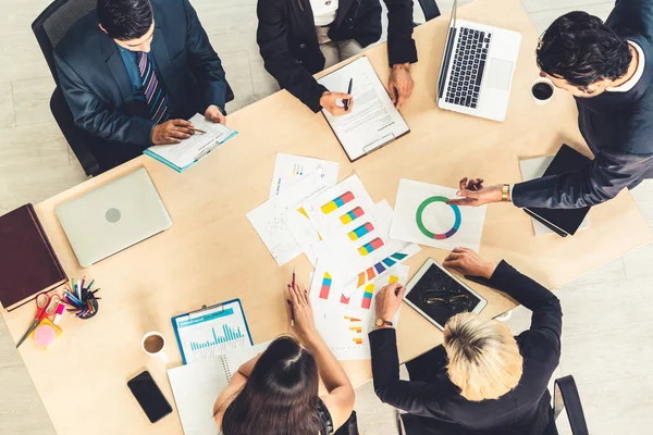 Reunión Del Grupo Gente Negocios Desde Vista Superior Oficina Profesión —  Fotos de Stock