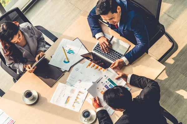 Business People Group Meeting Shot Top View Office Profession Businesswomen — Stock Photo, Image