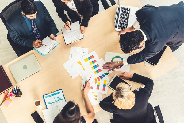 Reunión Del Grupo Gente Negocios Desde Vista Superior Oficina Profesión — Foto de Stock