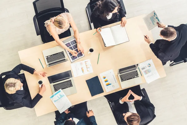 Reunión Del Grupo Gente Negocios Desde Vista Superior Oficina Profesión — Foto de Stock