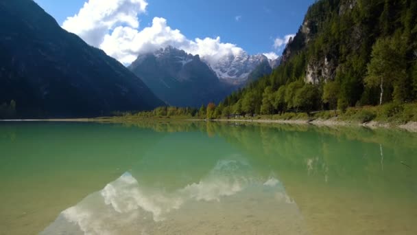 Lake Landro, Dolomites, Italy — стоковое видео