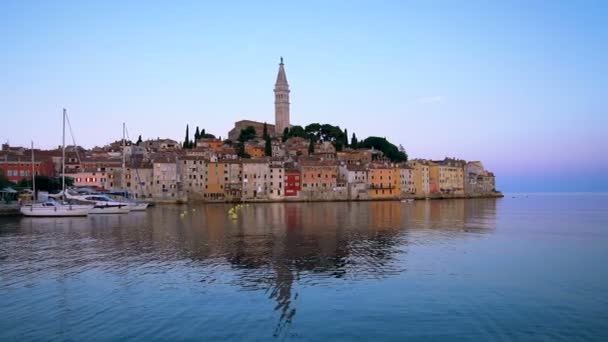 Rovinj, Hırvatistan - Güzel Şehir Skyline — Stok video