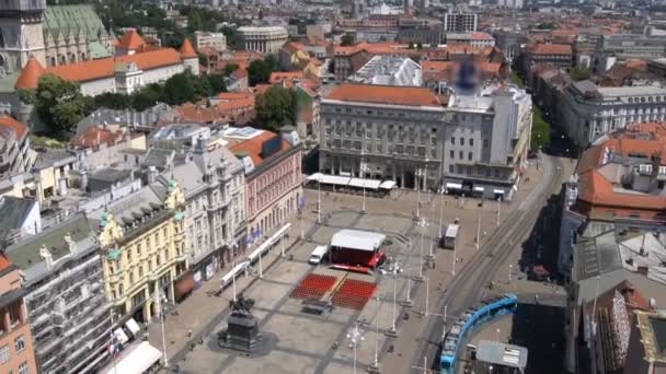 Flygtid Lapse Zagreb City Center, Kroatien — Stockvideo