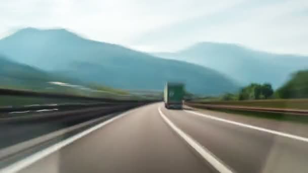 Time Lapse Driver POV Itálie Highway in Dolomite — Stock video