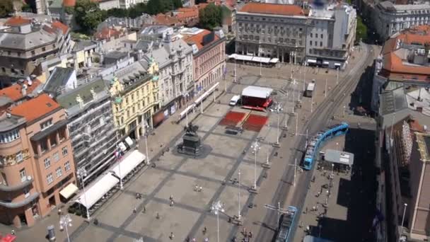 공중에서 본 Time Lapse Zagreb City Center, Croatia — 비디오