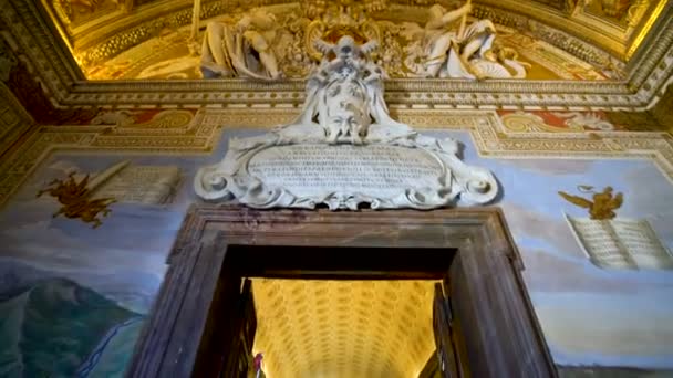 バチカン美術館の天井彫刻 — ストック動画