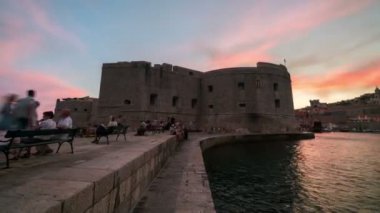 Hırvatistan 'ın Dubrovnik Eski Kenti Tarihi Duvarı.