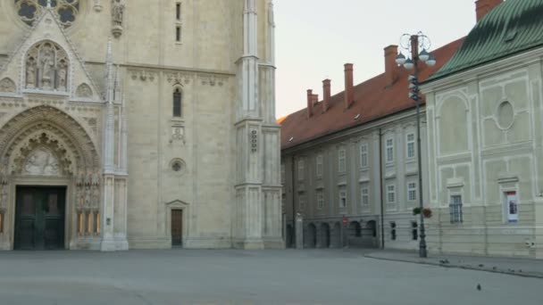 Catedral de Zagreb - Monumento histórico de Zagreb, Croacia — Vídeo de stock