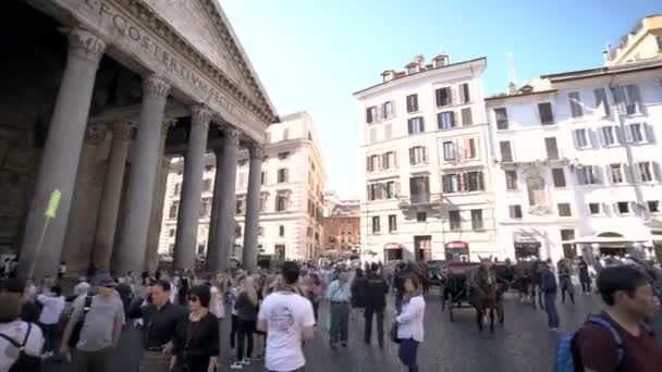 Turisták látogatás Pantheon Rómában, Olaszországban — Stock videók