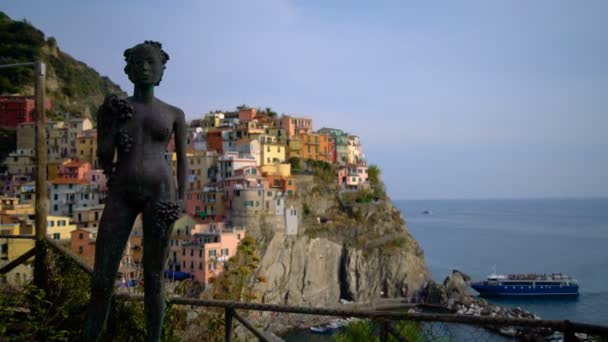 Manarola Village -イタリアのCinque Terre Coast — ストック動画