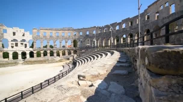 Pula Arena - Roman amphitheatre in Pula, Croatia — Stock Video
