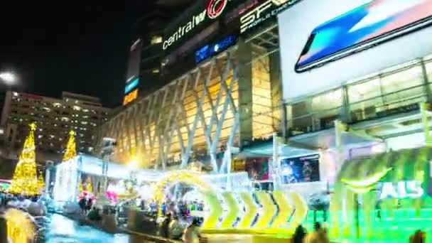 Bewegung verschwommen Hyperlapse der Menschen in Bangkok — Stockvideo