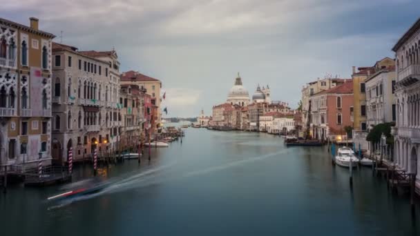 Upływ czasu w Wenecji Grand Canal Skyline we Włoszech — Wideo stockowe