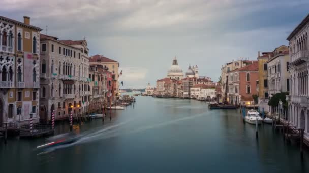 Upływ czasu w Wenecji Grand Canal Skyline we Włoszech — Wideo stockowe