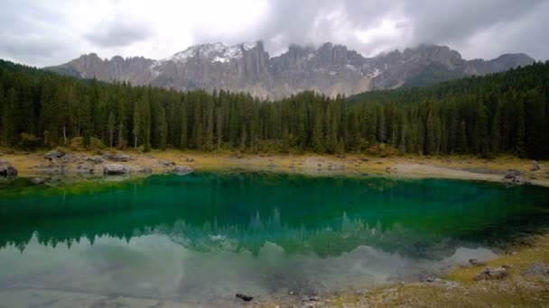Lake Carezza Western Dolomites Italy — Stock Video