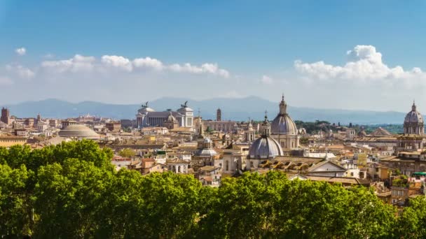 Hora Lapse de Roma Skyline em Vista Panorâmica — Vídeo de Stock