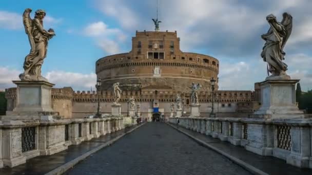 Time Lapse de Castel Sant Angelo en Roma, Italia — Vídeos de Stock