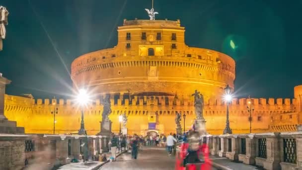 Time lapse de Castel Sant Angelo à Rome, Italie — Video