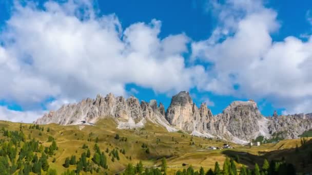 Upływ czasu Dolomitów Włochy, Pizes de Cir Ridge — Wideo stockowe