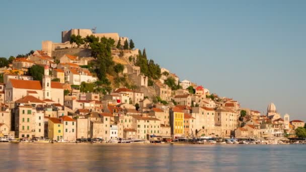 Upływ czasu Sibenik City w Chorwacji — Wideo stockowe