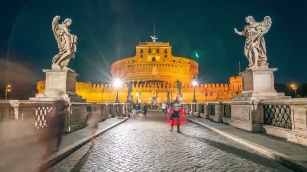 Time Lapse van Castel Sant Angelo in Rome, Italië — Stockvideo