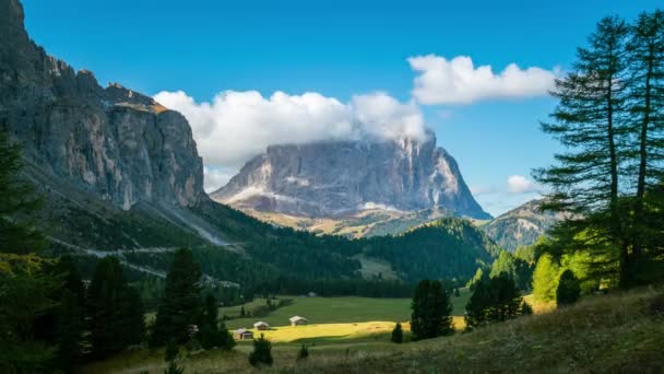 Časová prodleva - Dolomity Langkofel Itálie Krajina — Stock video