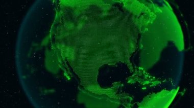 3D Dijital Dünya küresel ağ kavramını gösteriyor.