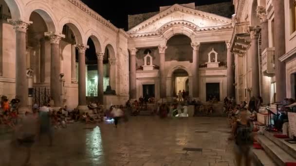 Time Lapse of Diocletian Palace i Split, Kroatien — Stockvideo