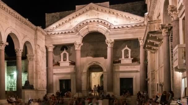 Zeitraffer des Diokletian-Palastes in Split, Kroatien — Stockvideo