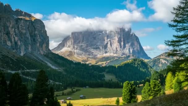 Časová prodleva - Dolomity Langkofel Itálie Krajina — Stock video