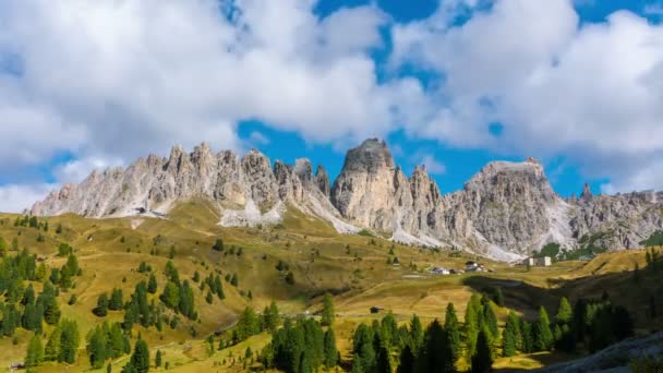 Upływ czasu Dolomitów Włochy, Pizes de Cir Ridge — Wideo stockowe