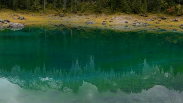 Lake Carezza Western Dolomites Italy — Stock Video