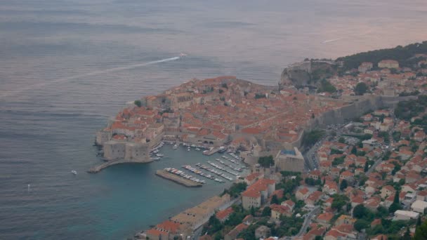 Hava manzaralı Dubrovnik eski kasabası — Stok video