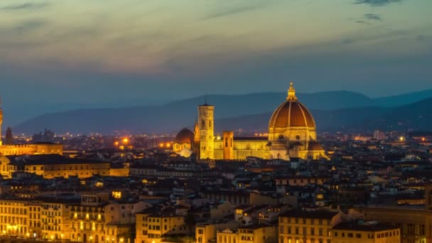 意大利佛罗伦萨天际线的日出时间流逝 — 图库视频影像