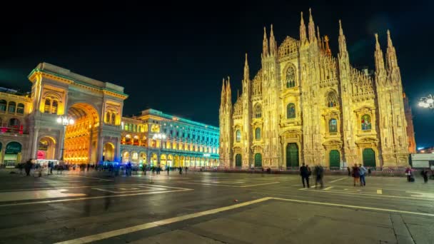 Time Lapse of People Milan Cathedral, Milánó Olaszország — Stock videók