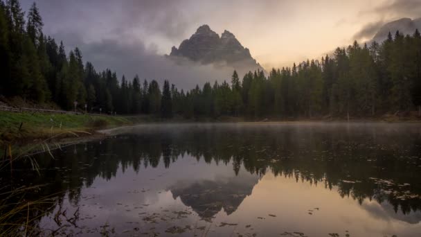 Time Lapse of Antorno lake, Dolomiterna, Italien — Stockvideo