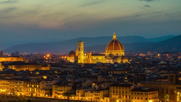 Sunrise Time Lapse of Florence Skyline Olaszországban — Stock videók