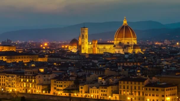 Soluppgång Time Lapse i Florens Skyline i Italien — Stockvideo