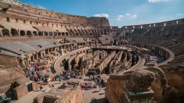 Tempo decorrido de turista em Roma Coliseu em Itália — Vídeo de Stock