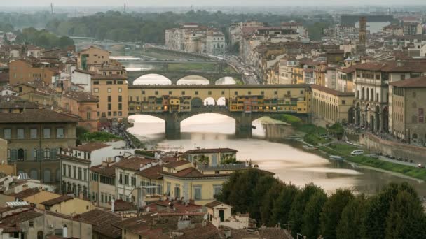 Time Lapse of Florence Ponte Vecchio Bridge, Olaszország — Stock videók