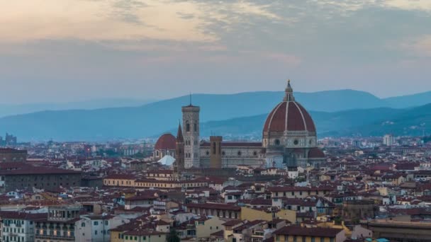 Hora do pôr do sol Lapse de Florença Skyline na Itália — Vídeo de Stock